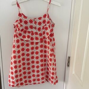 Picnik Red Floral Spaghetti Strap Dress